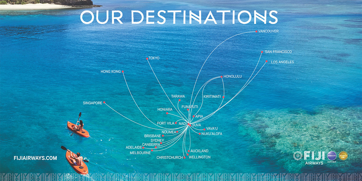 Fiji Airways route map