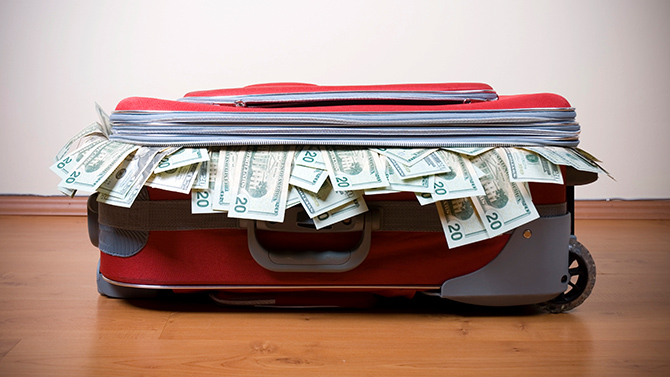 Cash in Suitcase